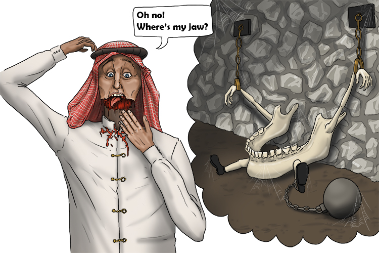 The jaw in the dungeon (Jordan) was that of a man (Amman) from the Middle East.